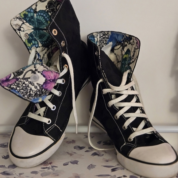 Coach x Converse Bonney Black Sz 9.5 B EUC - Picture 9 of 13